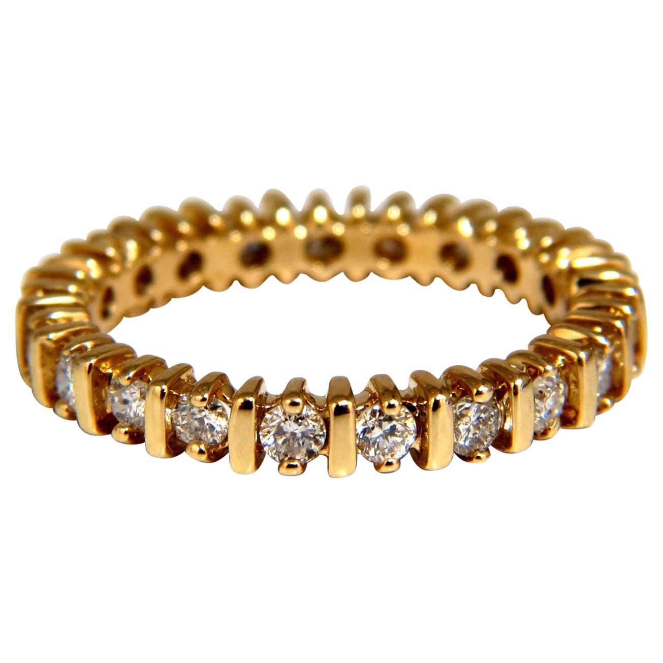 .80 Carat Natural Round Diamonds Eternity Ring 14 Karat* For Sale