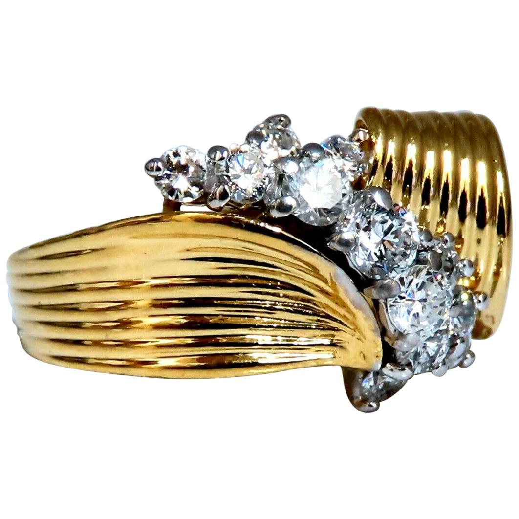 .80 Carat Natural Round Diamonds Regency Knot Ring 18 Karat For Sale