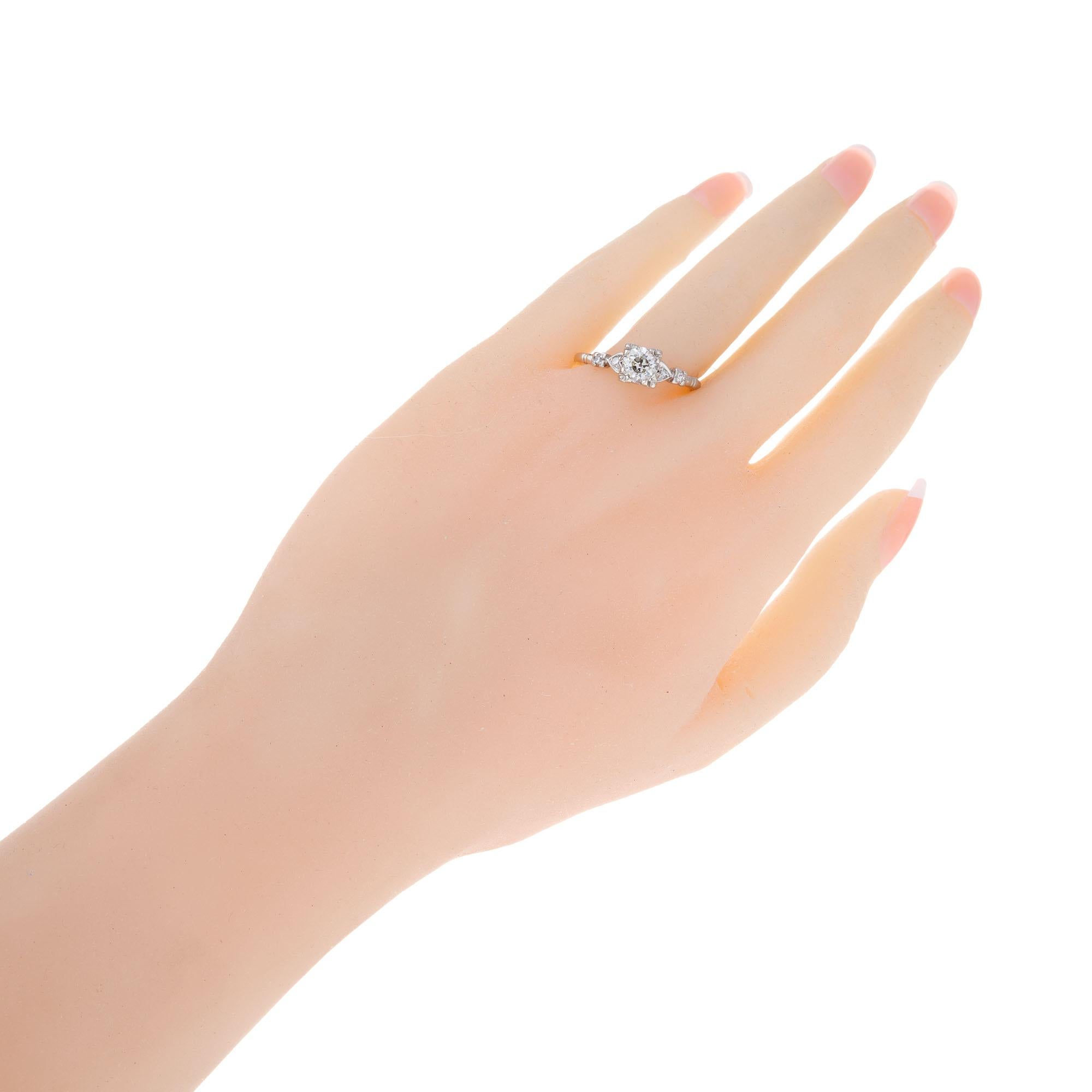 .80 Carat Old European Cut Diamond Platinum Art Deco Engagement Ring For Sale 3