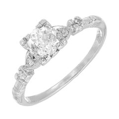 .80 Carat Old European Cut Diamond Platinum Art Deco Engagement Ring