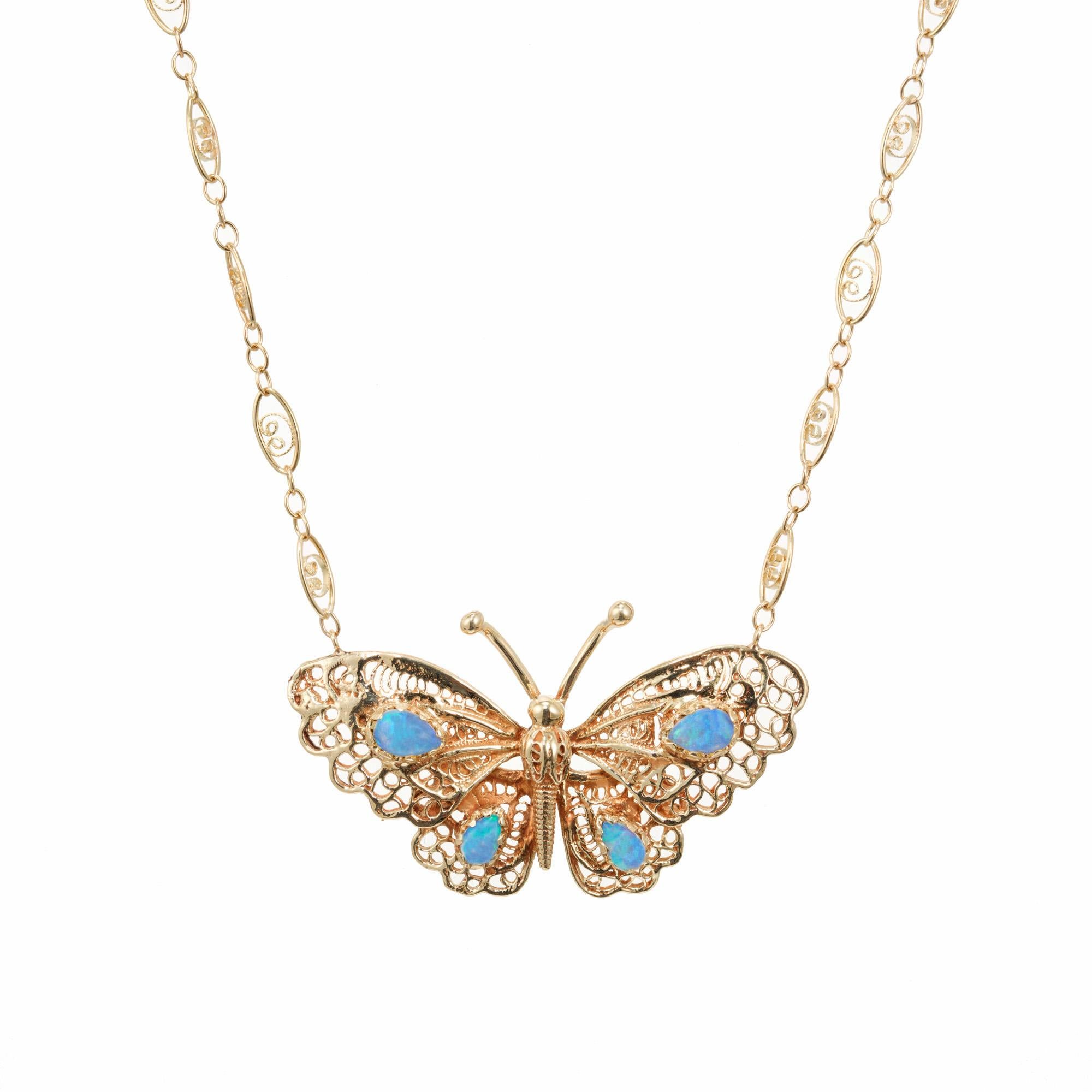 butterfly opal necklace
