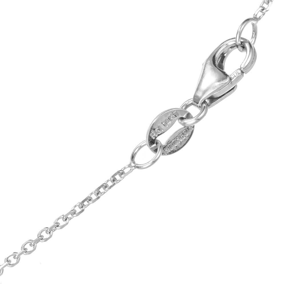 Women's .80 Carat Round Diamond Halo White Gold Cluster Pendant Necklace For Sale