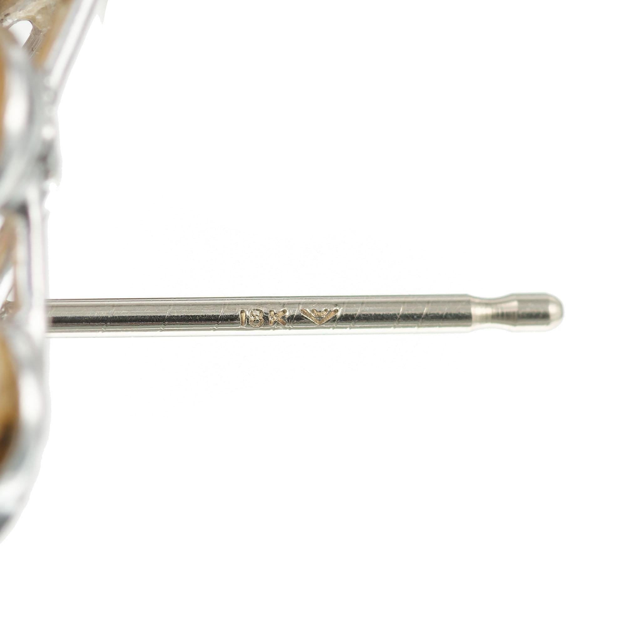 0,80 Karat Rubin Perle Weißgold Wirbel Clip-Post-Ohrringe im Zustand „Gut“ in Stamford, CT