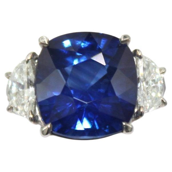 8.0 Carat Sapphire Diamond Ring For Sale