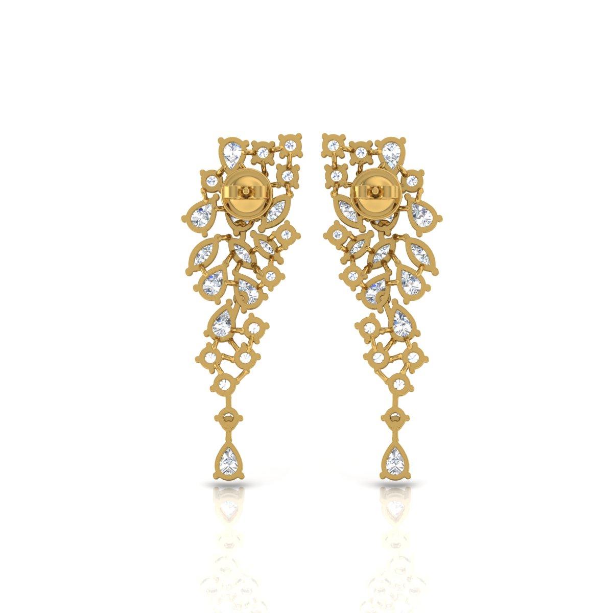Pendientes de diamantes talla brillante marquesa pera SI/H de 8,0 quilates Oro amarillo de 18 quilates Moderno en venta