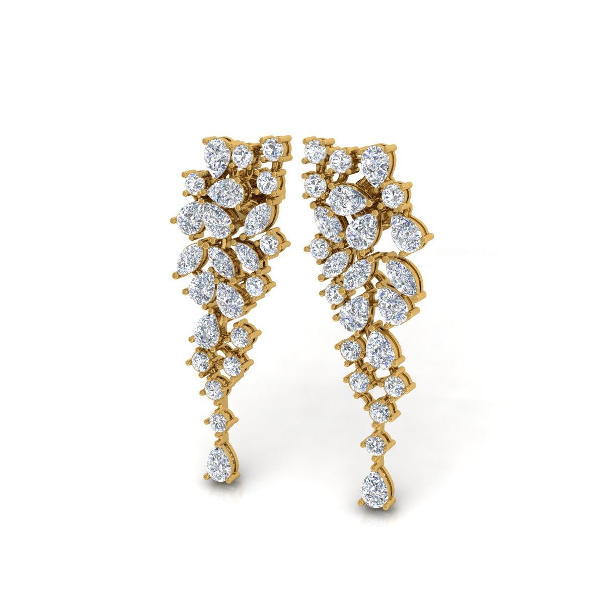 Pendientes de diamantes talla brillante marquesa pera SI/H de 8,0 quilates Oro amarillo de 18 quilates Corte pera en venta