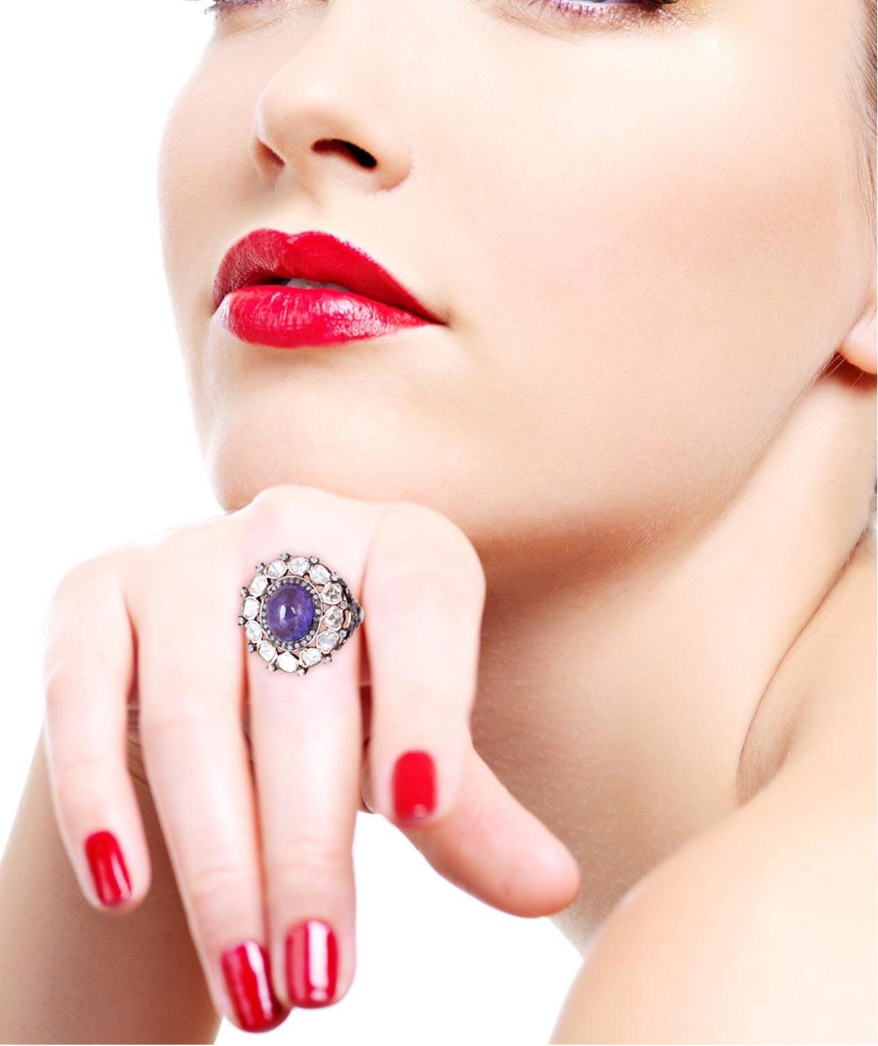 Contemporain Bague cocktail avec tanzanite de 8,0 carats en vente