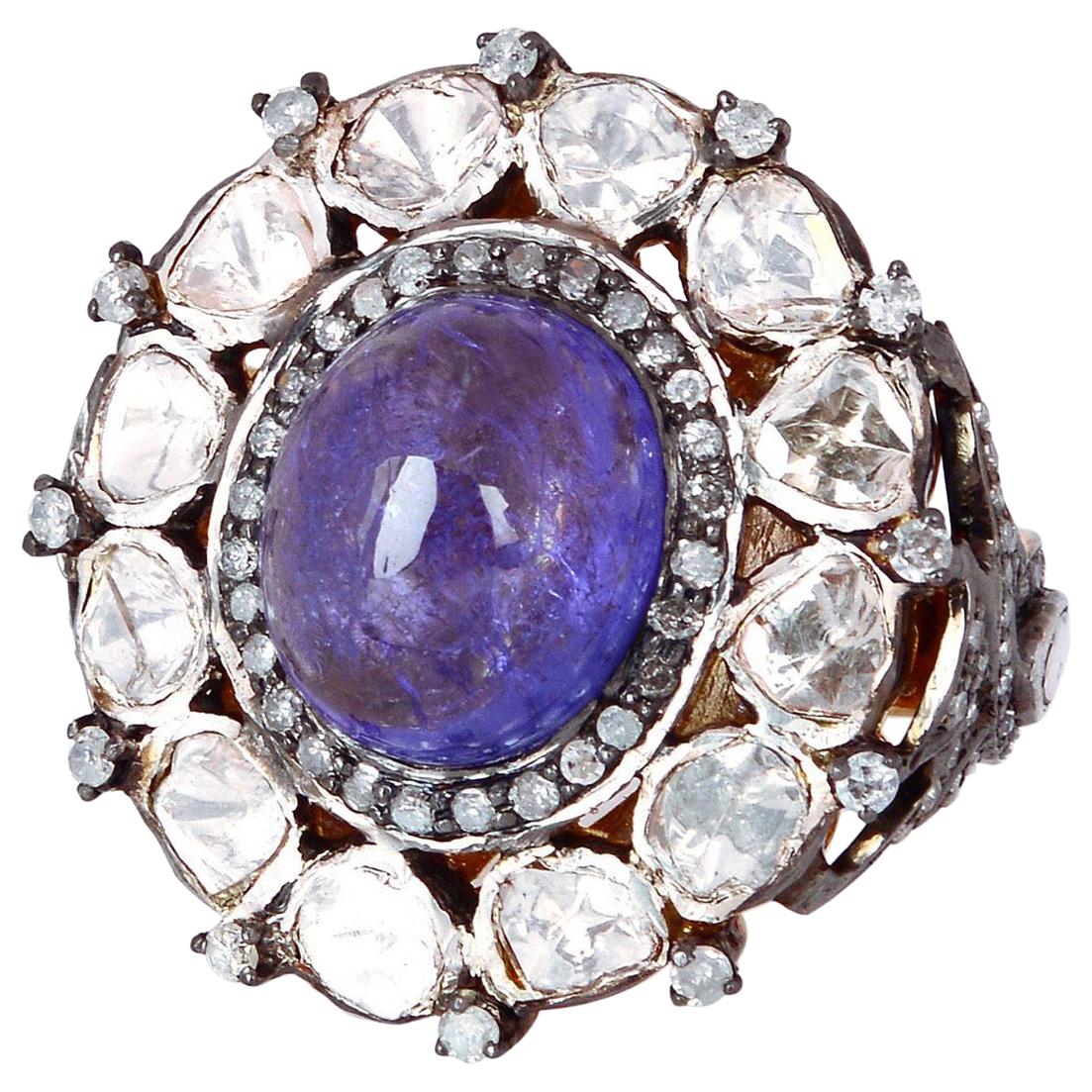 8.0 Carat Tanzanite Diamond Cocktail Ring