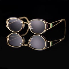 80 Emeralds Fashion Sunglasses in 18kt Yellow Gold