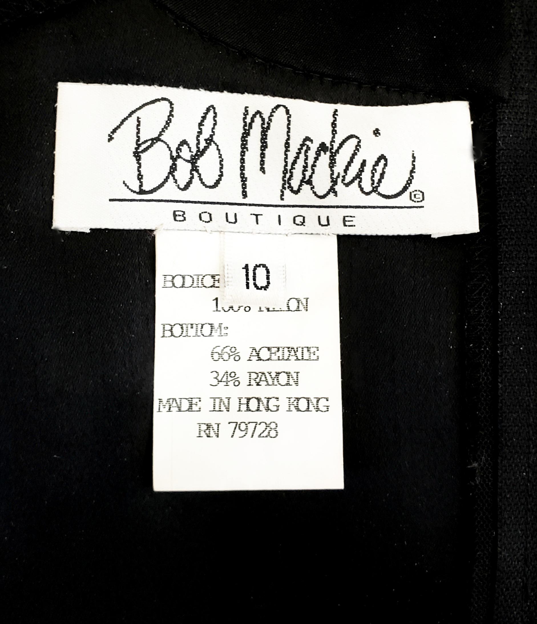 80-s Vintage Bob Mackie Black Beaded Bolero Dress US Size 10 For Sale 4