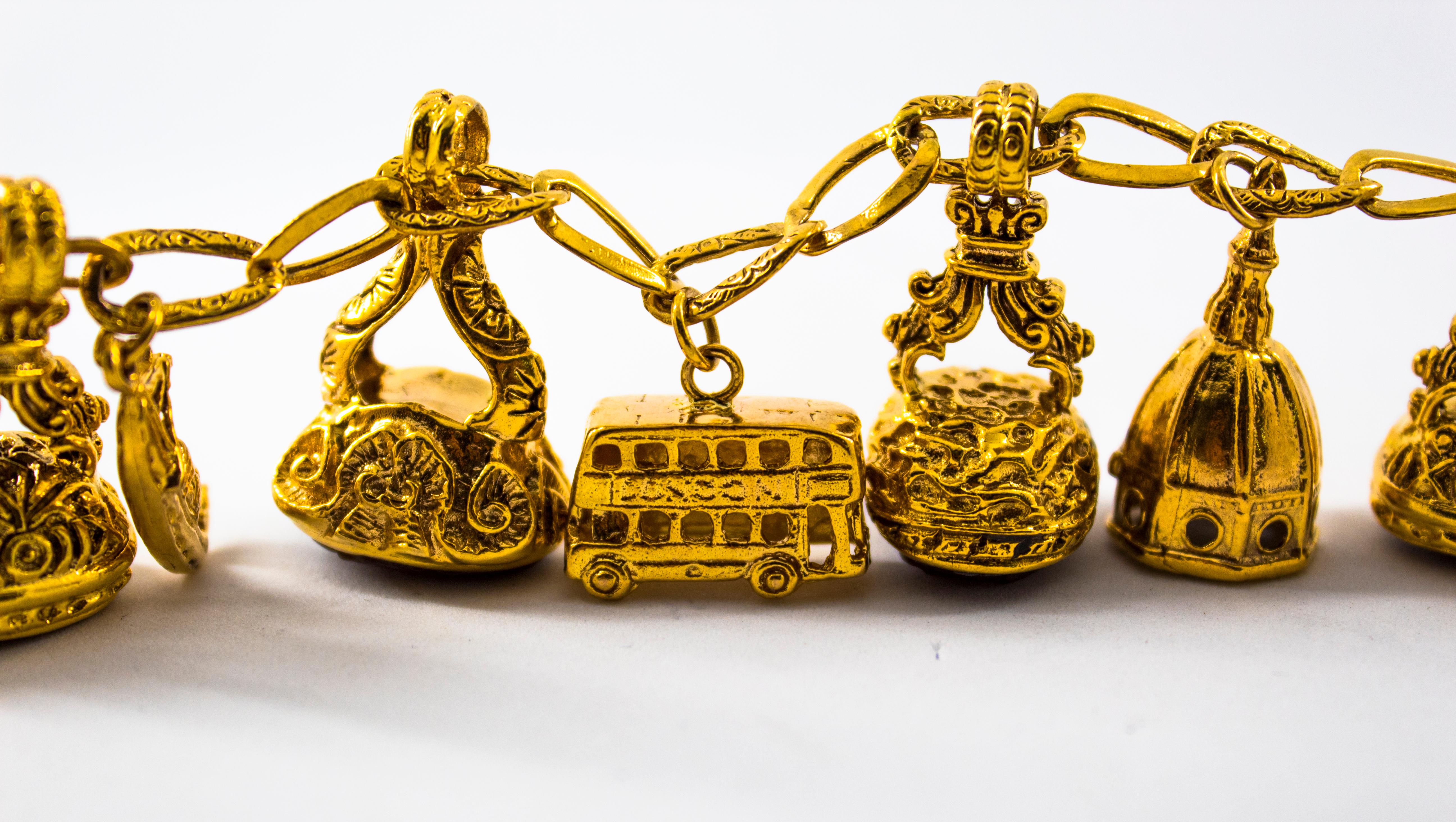 8,00 Quilates Amatista 0,50 Quilates Zafiro Azul Cornalina Pulsera de Oro Amarillo en venta 5
