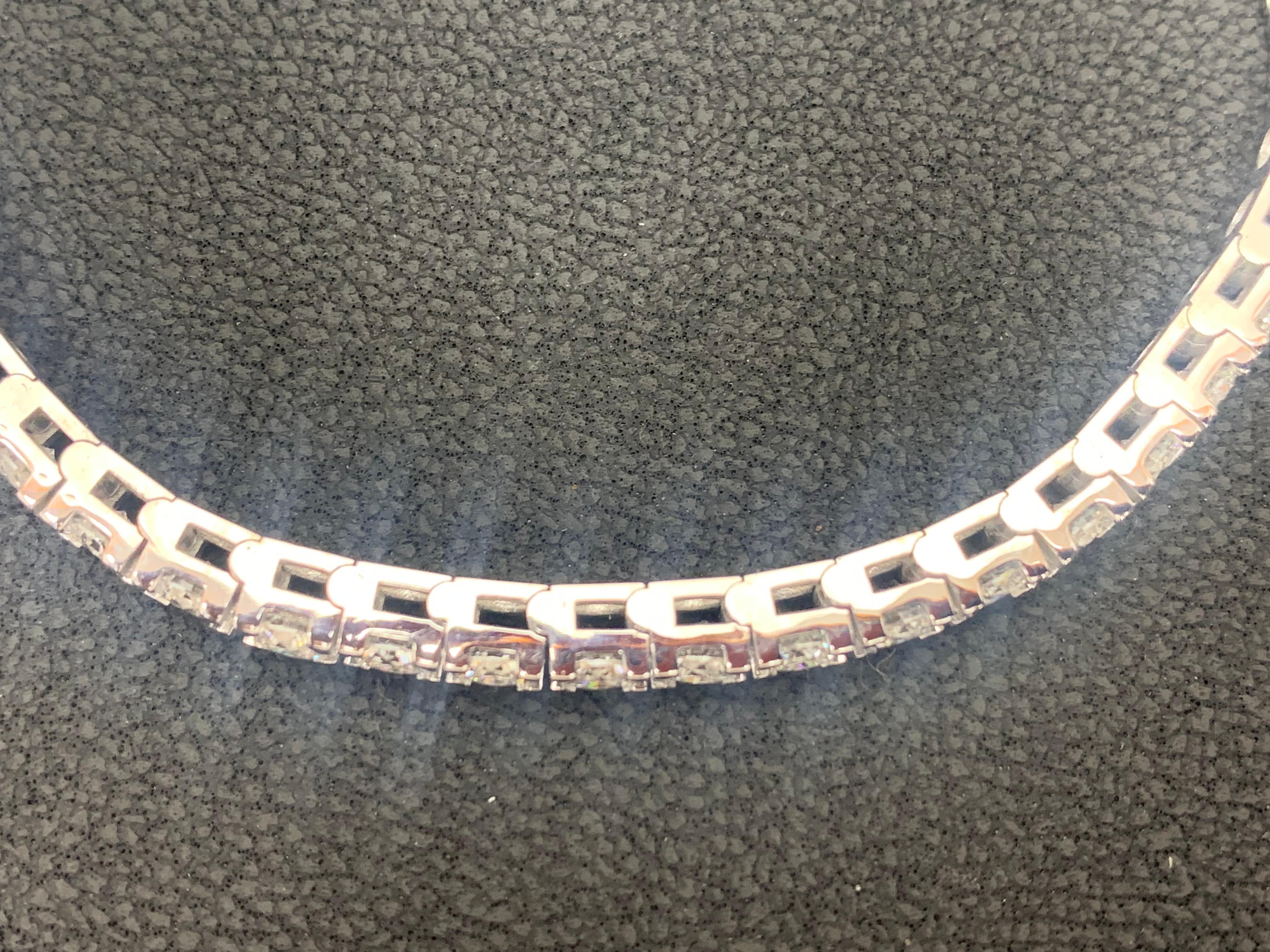 Taille ronde Bracelet de tennis en or blanc 14 carats, diamant rond taillé en brillant de 8,00 carats en vente