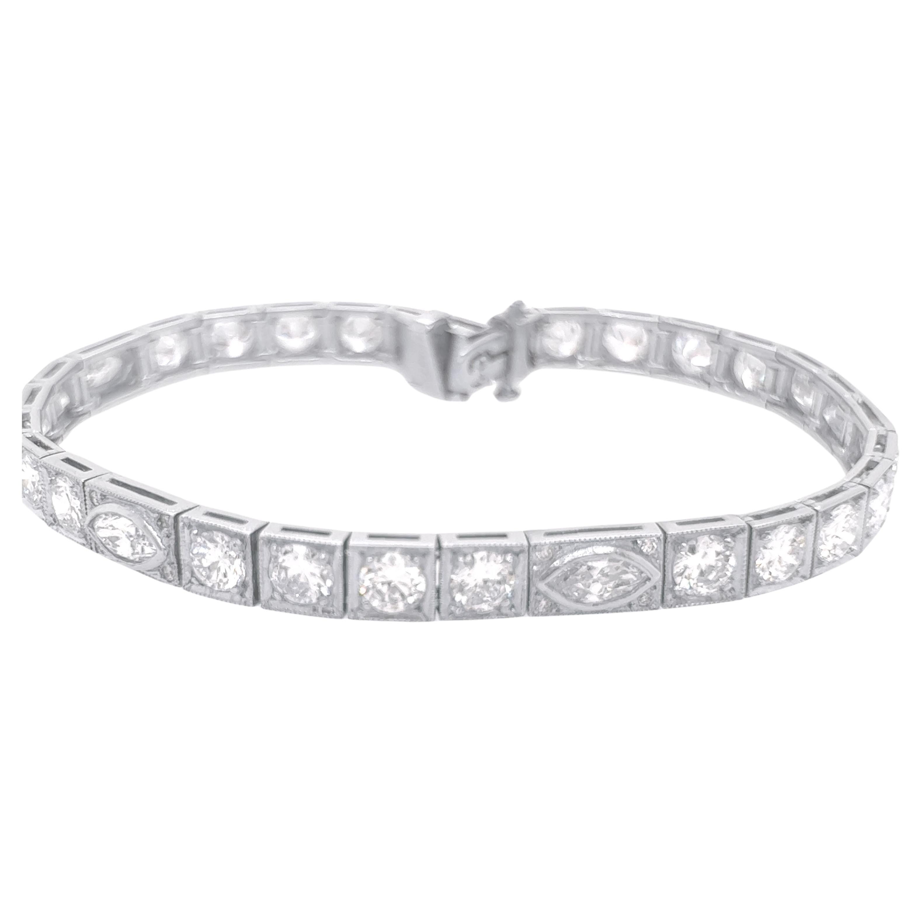 Bracelet ligne de diamants de 8,00 carats en platine