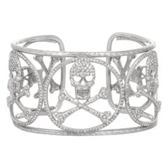 Loree Rodkin Diamond Skull Bangle Cuff