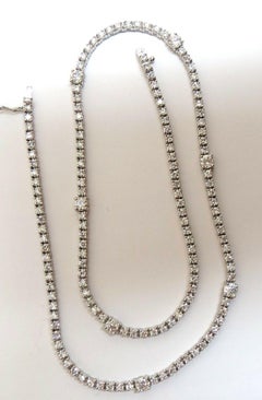8.00 Carat Diamonds Rounds Eternity Riviera Necklace 14K 7 Spacer / 149 Diamond*
