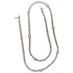 8.00 Carat Diamonds Rounds Eternity Riviera Necklace 14K 7 Spacer / 149 Diamond*