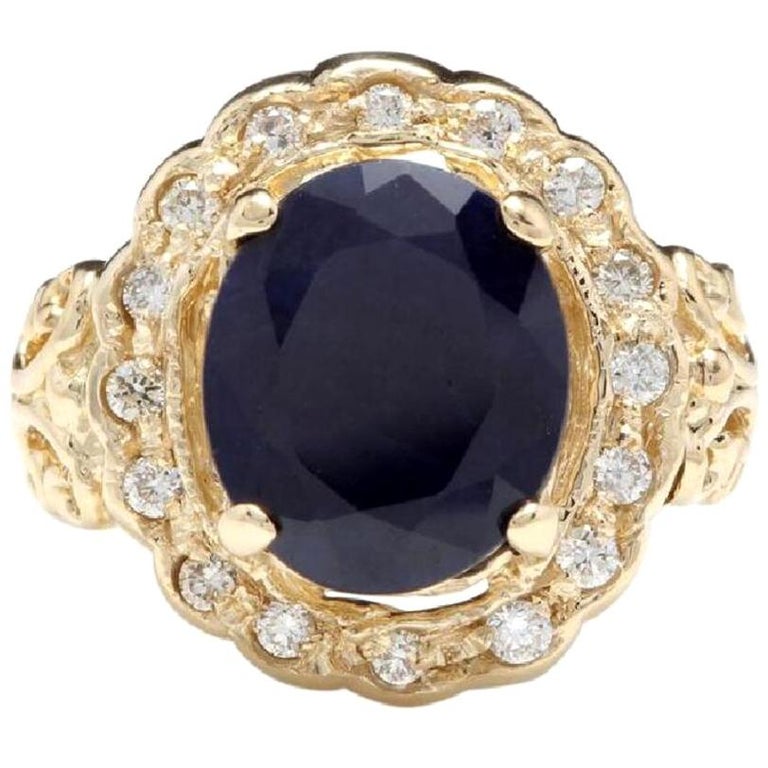 Bague Saphir Naturel Bleu 2ct Forme Coeur, Diamants, Or Blanc 14K - Taille 7, Neuve
