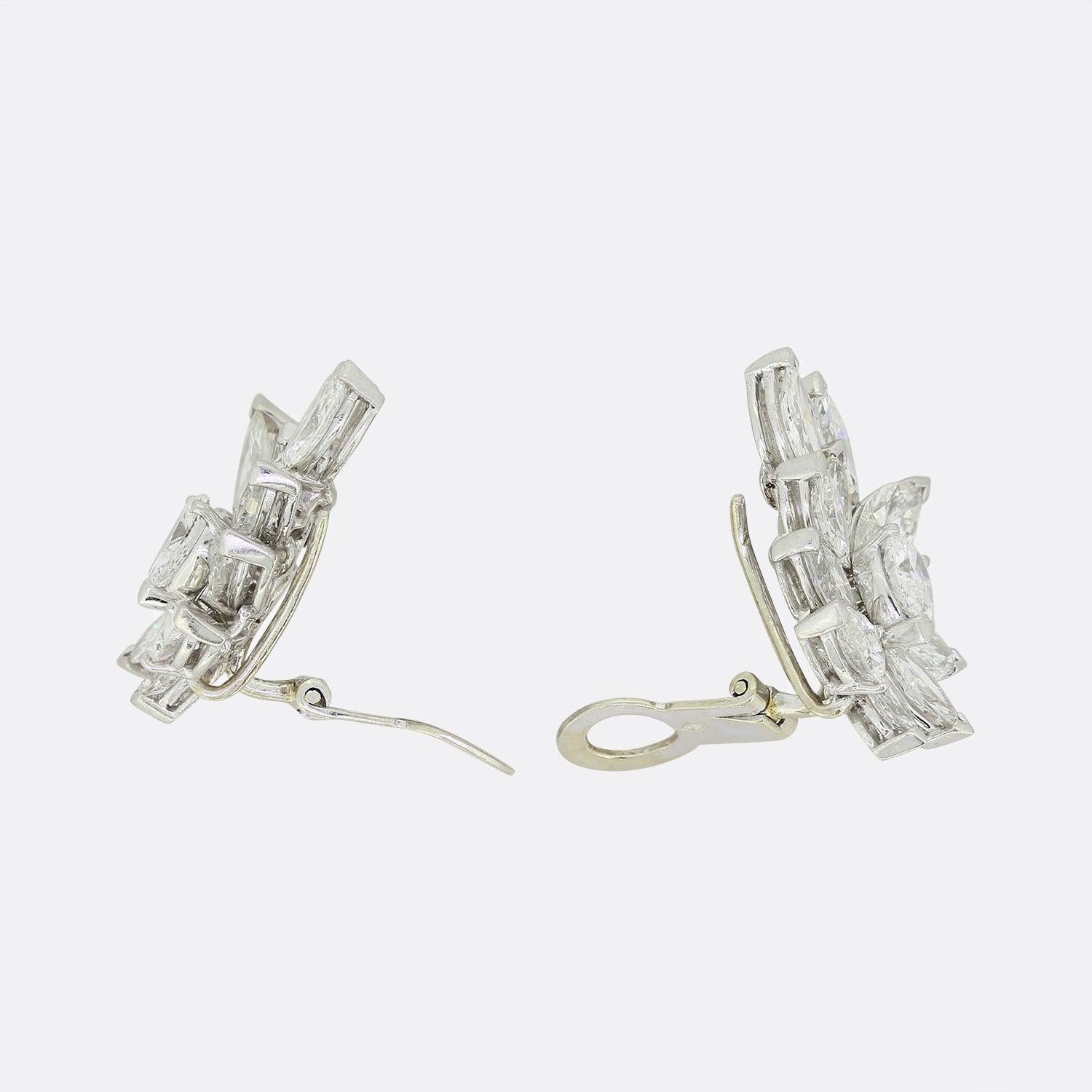 Pendientes Racimo de Diamantes Marquesa de 8,00 Quilates en Bueno estado para la venta en London, GB