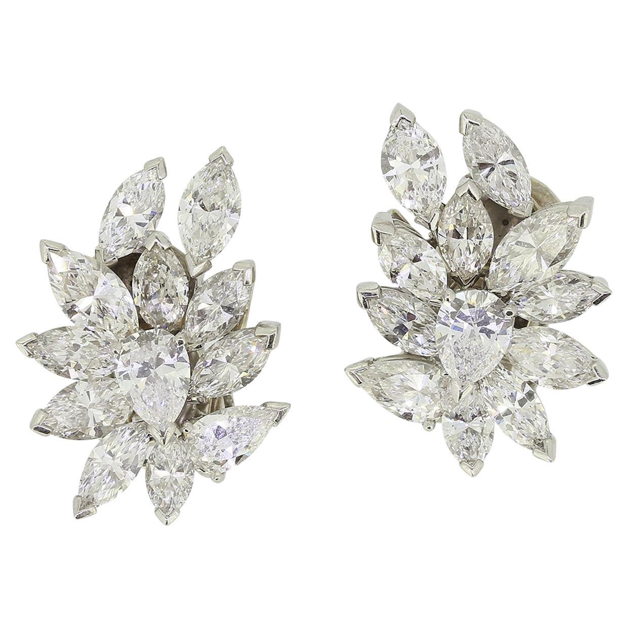 Pendientes Racimo de Diamantes Marquesa de 8,00 Quilates en venta