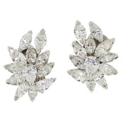 8.00 Carat Marquise Diamond Cluster Earrings