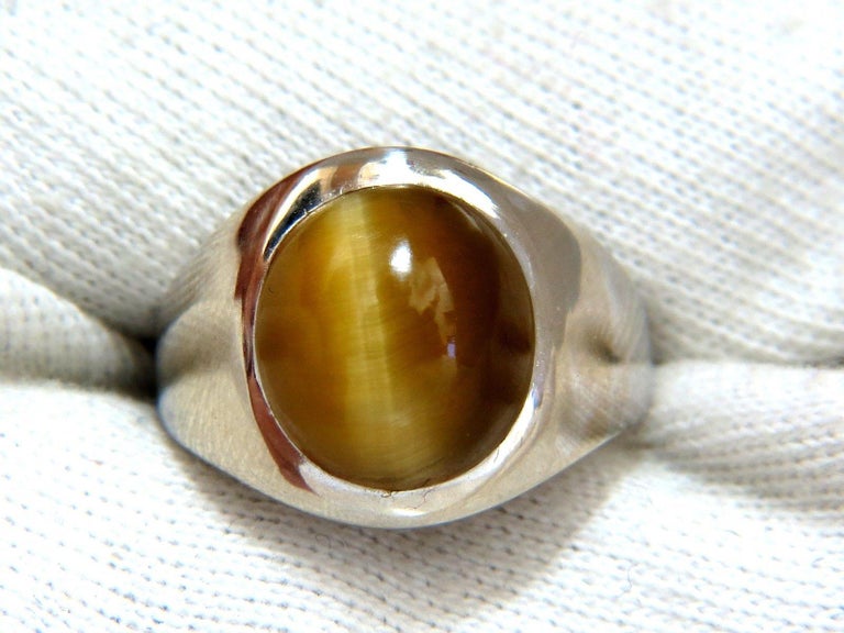 8.00 Carat Men's Tiger Eye Ring 14 Karat at 1stDibs tiger eye pinky