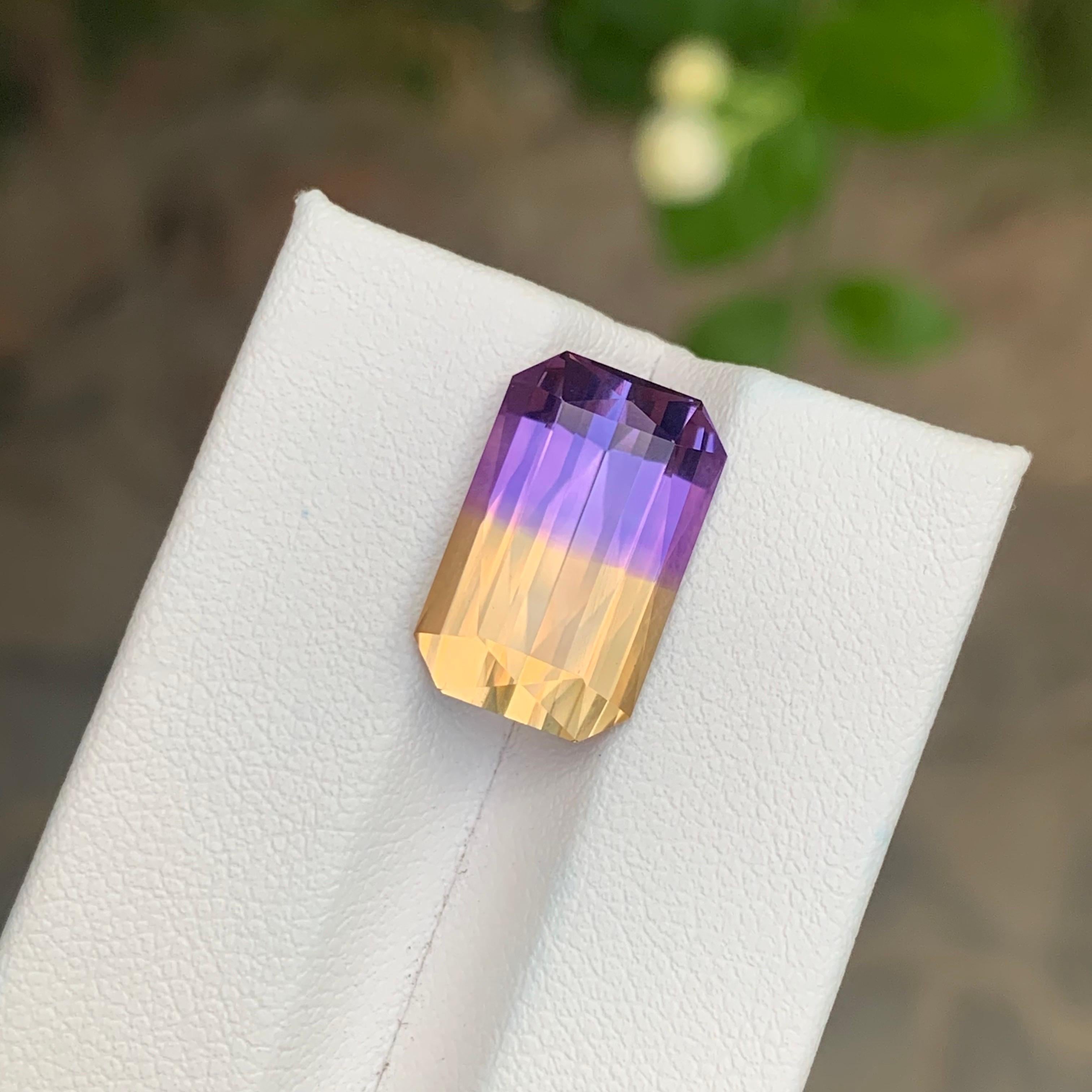 Arts and Crafts 8.00 Carat Natural Loose Ametrine Emerald Shape Gemstone (Amétrine en forme d'émeraude) en vente