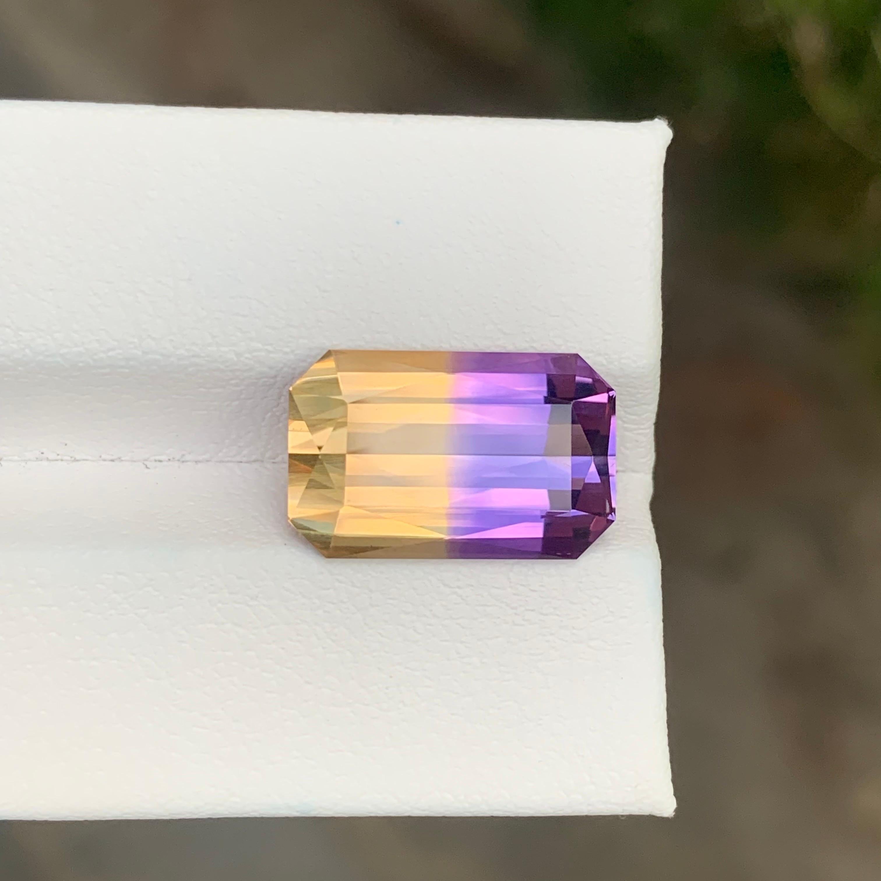 8.00 Carat Natural Loose Ametrine Emerald Shape Gemstone (Amétrine en forme d'émeraude) Unisexe en vente