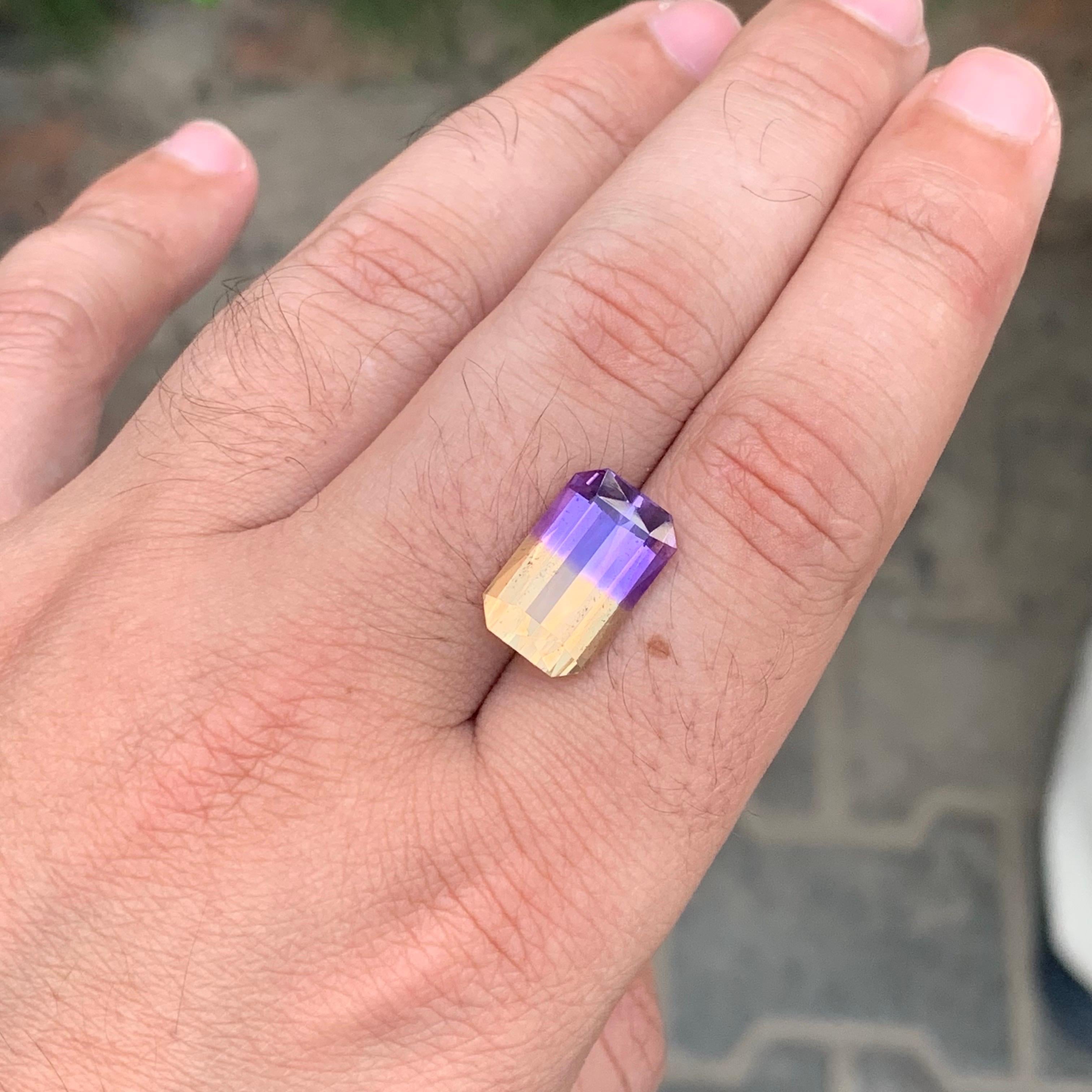 8.00 Carat Natural Loose Ametrine Emerald Shape Gemstone (Amétrine en forme d'émeraude) en vente 3