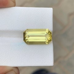 8.00 Carat Natural Loose Faceted Lemon Quartz Emerald Cut Africa Gemstone