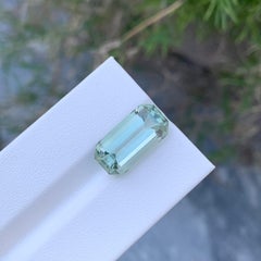 8.00 Carat Natural Loose Green Amethyst Rectangular Emerald Shape Gem For Ring