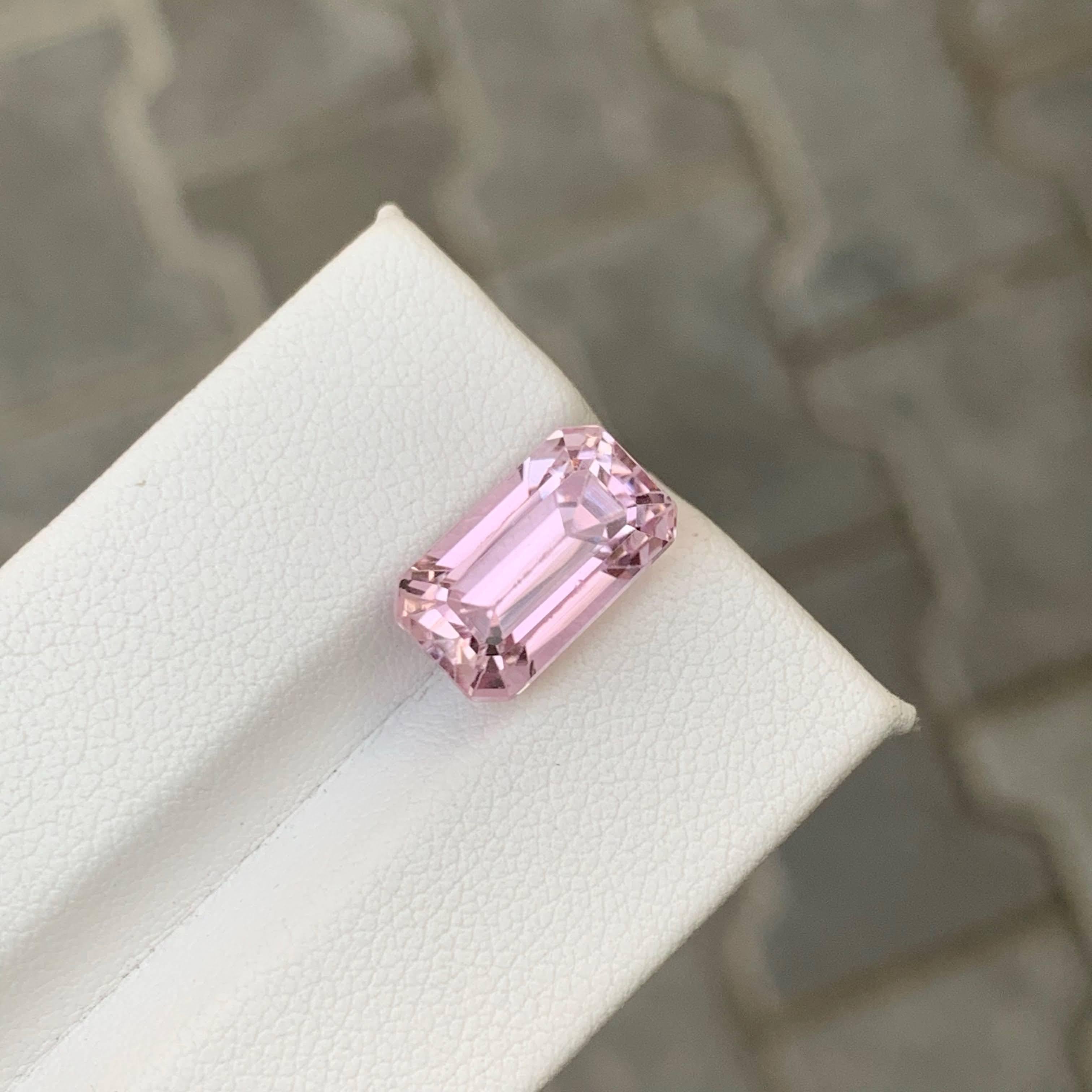 8,00 Karat Natürlicher loser rosa Kunzit Stein Smaragdschliff Afghanischer Edelstein im Angebot 5