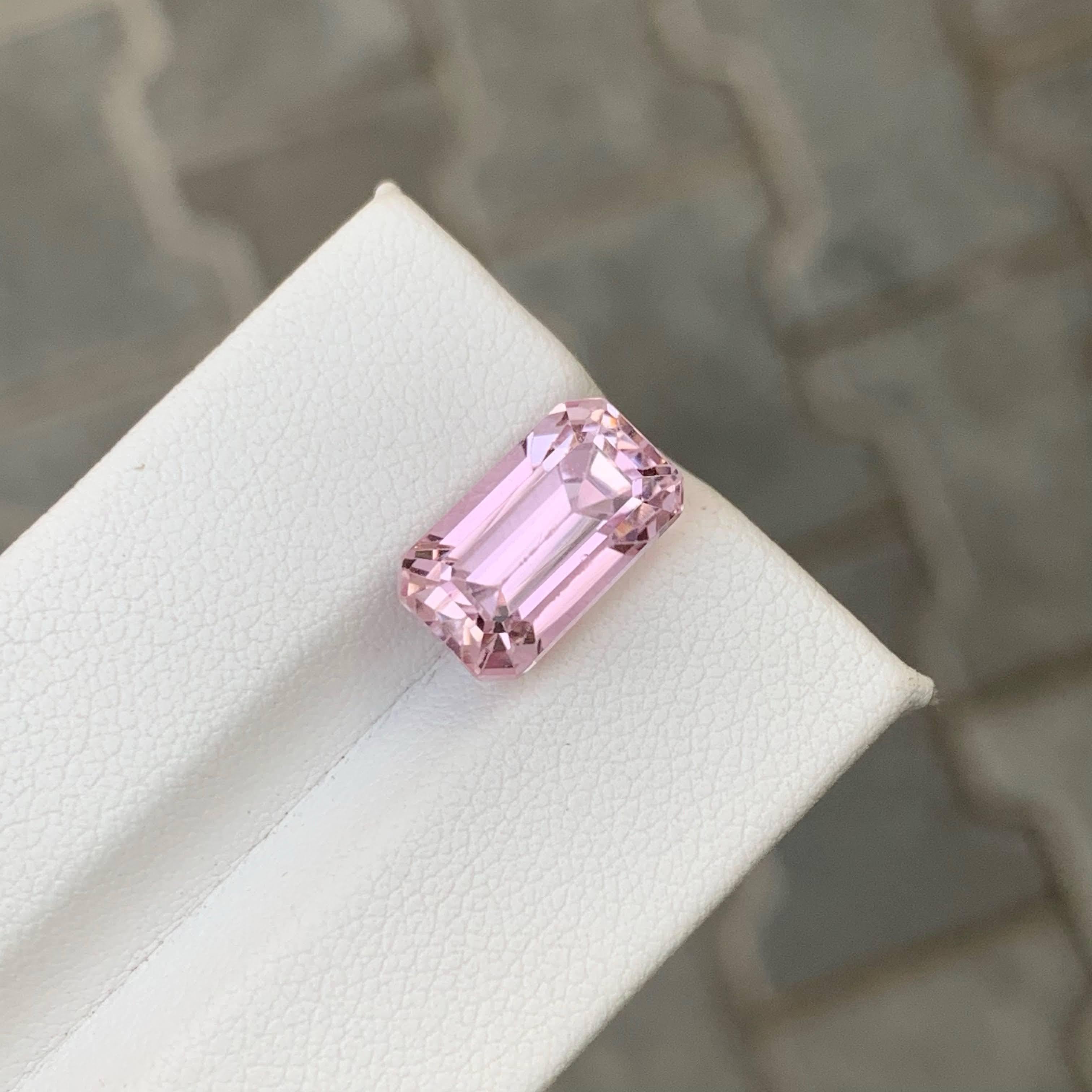 8,00 Karat Natürlicher loser rosa Kunzit Stein Smaragdschliff Afghanischer Edelstein im Angebot 6