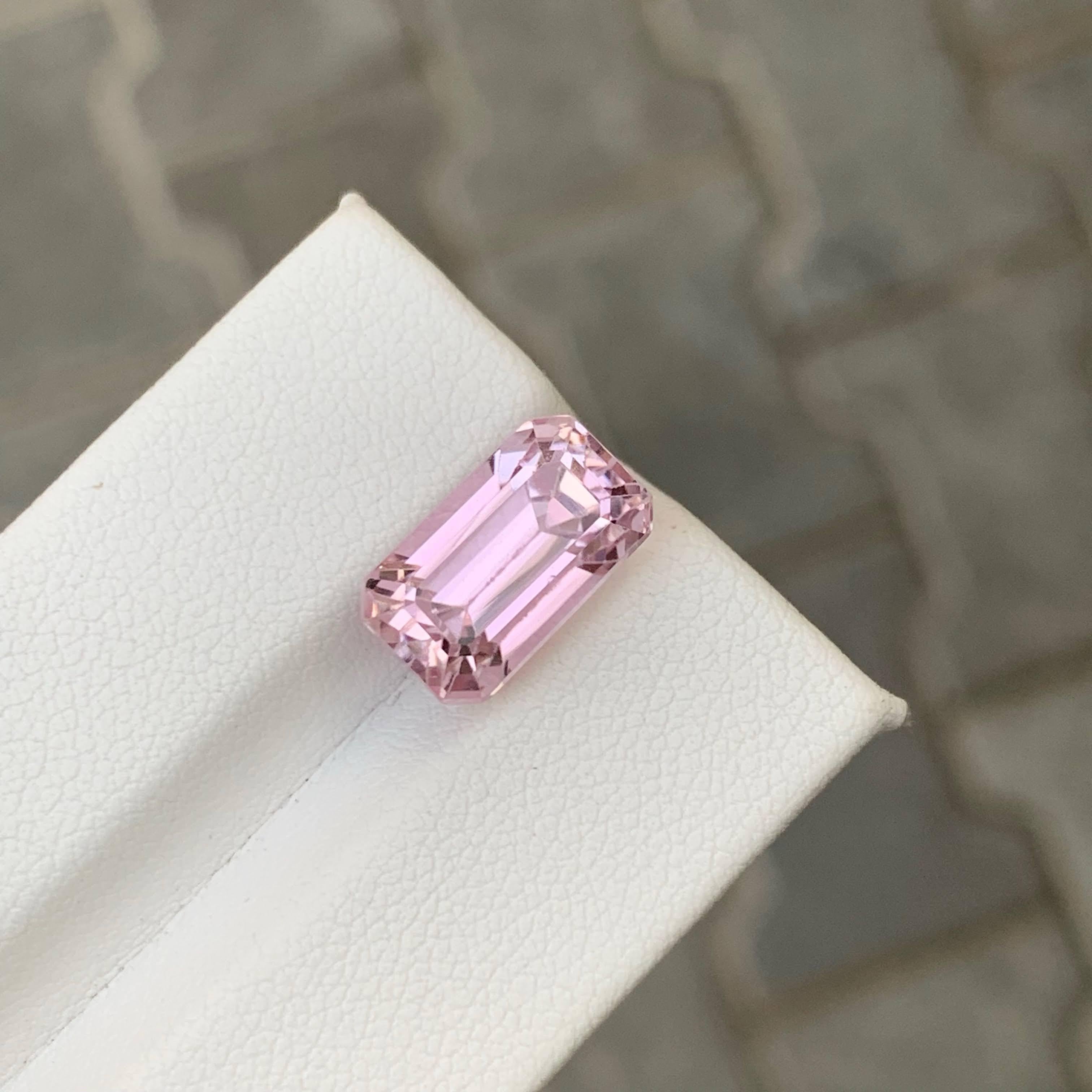 8,00 Karat Natürlicher loser rosa Kunzit Stein Smaragdschliff Afghanischer Edelstein (Moderne) im Angebot