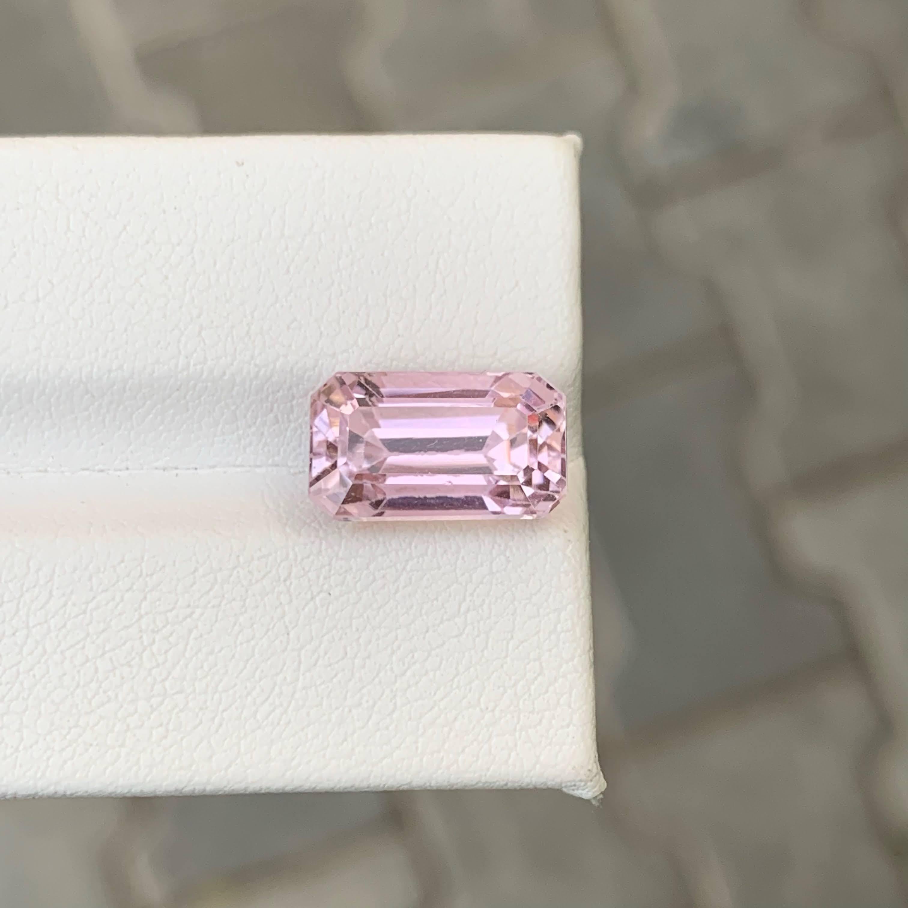 8,00 Karat Natürlicher loser rosa Kunzit Stein Smaragdschliff Afghanischer Edelstein im Angebot 1
