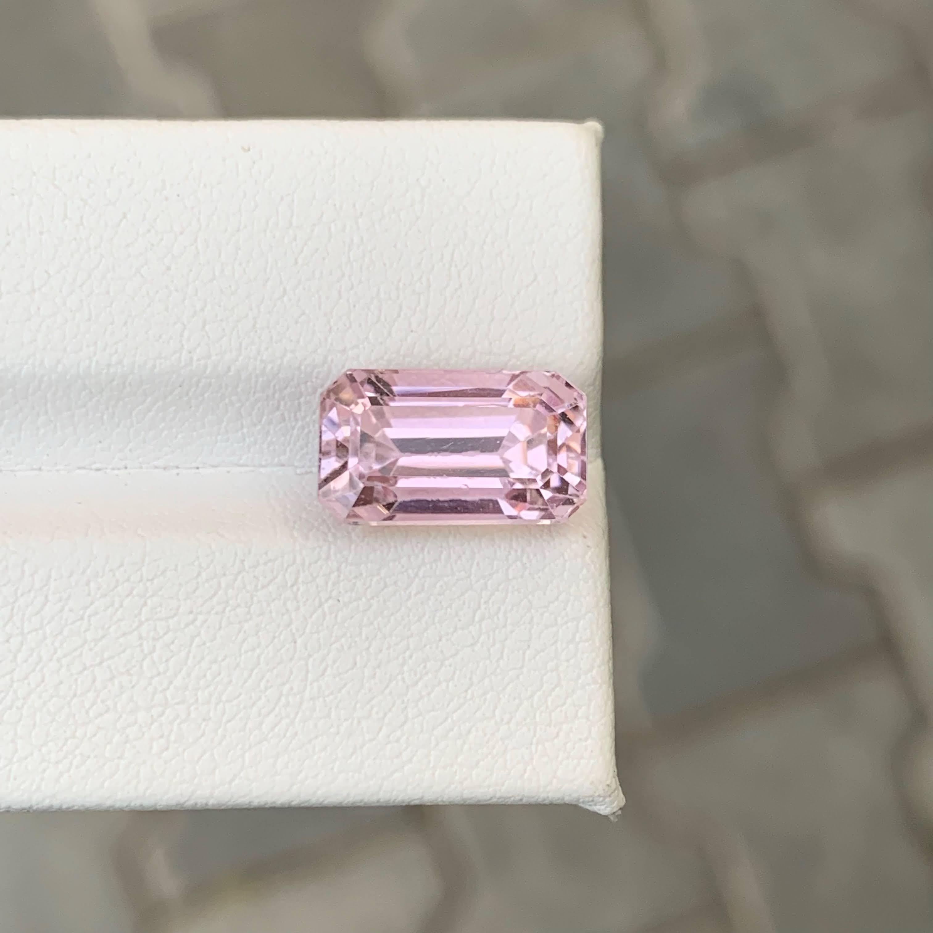 8,00 Karat Natürlicher loser rosa Kunzit Stein Smaragdschliff Afghanischer Edelstein im Angebot 2
