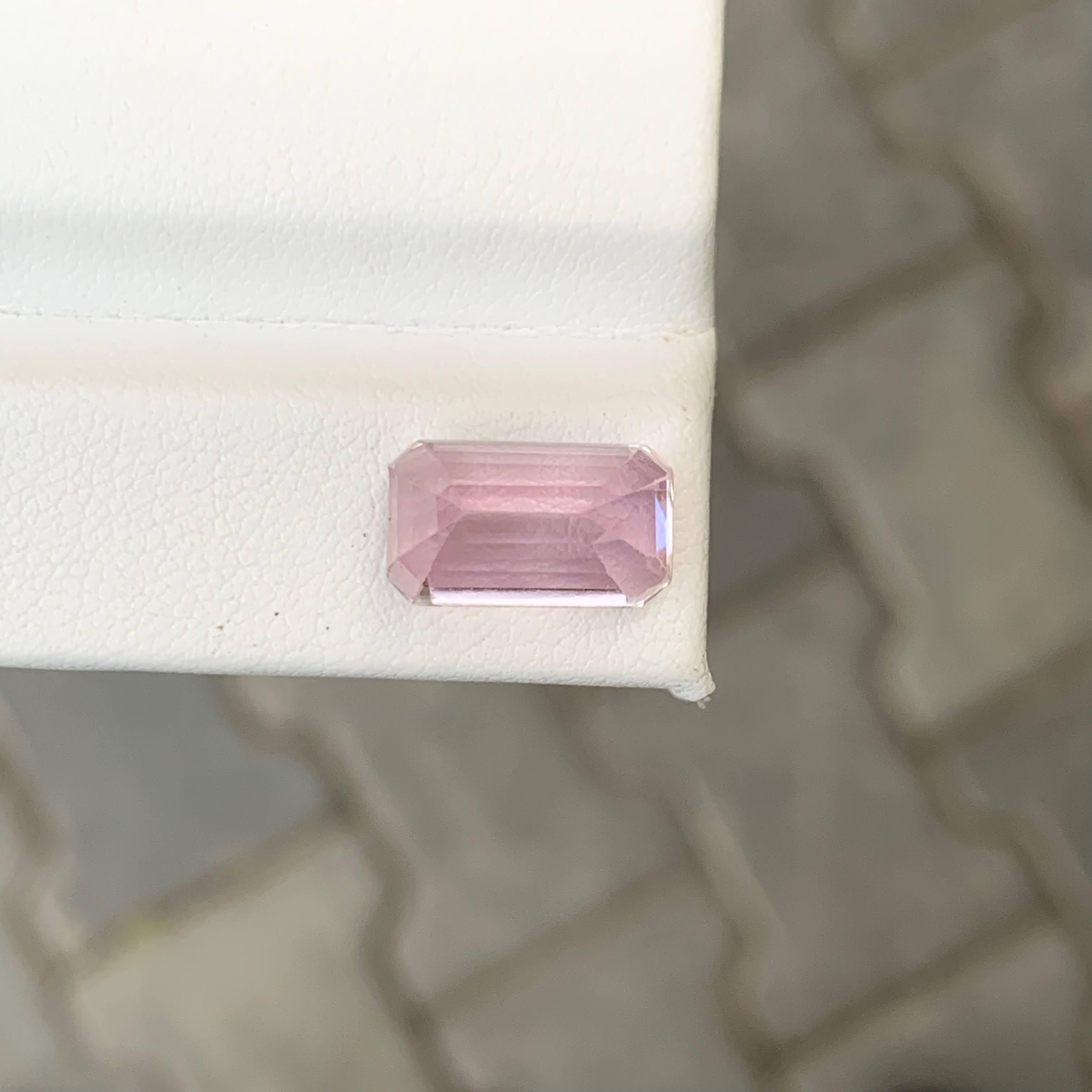 8,00 Karat Natürlicher loser rosa Kunzit Stein Smaragdschliff Afghanischer Edelstein im Angebot 3