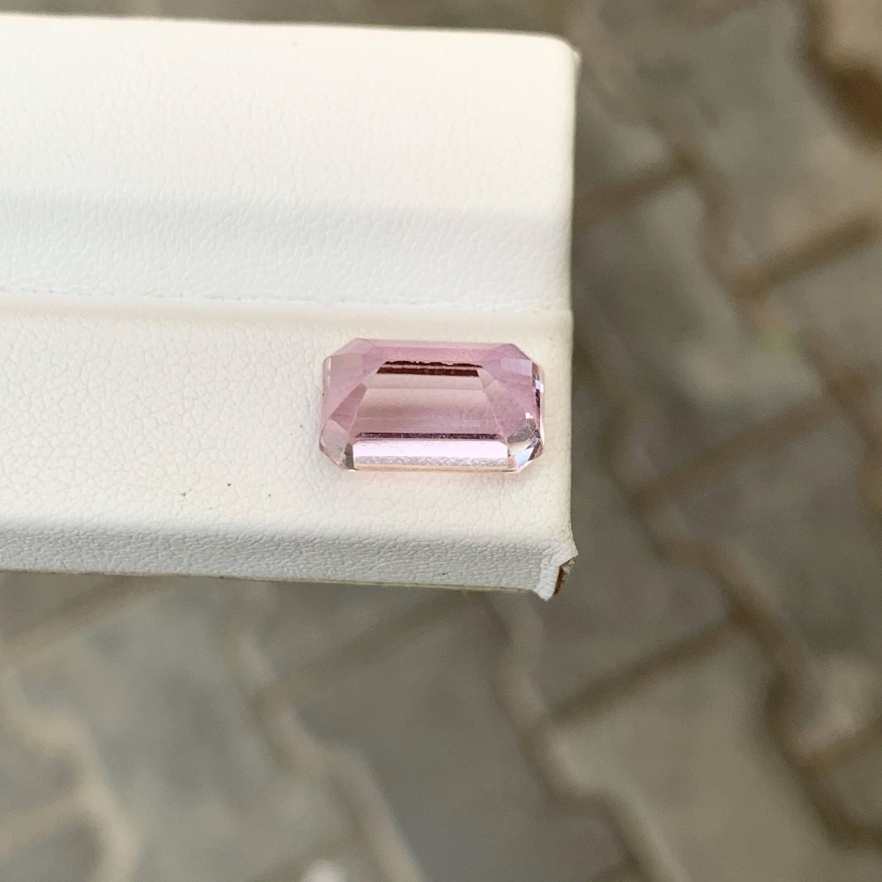 8,00 Karat Natürlicher loser rosa Kunzit Stein Smaragdschliff Afghanischer Edelstein im Angebot 4