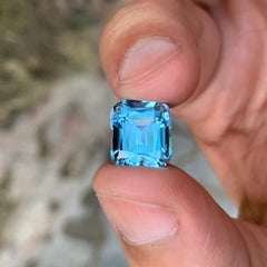 8.00 Carat Natural Loose Sky Blue Topaz Stone Cushion Cut African Gemstone