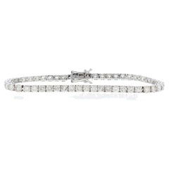 Bracelet tennis à 4 griffes en or blanc 14 carats avec diamants ronds naturels de 8,00 carats