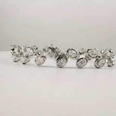 8.00 Carat, Oval Cut, Bubble Bezel Bracelet in 14K White Gold