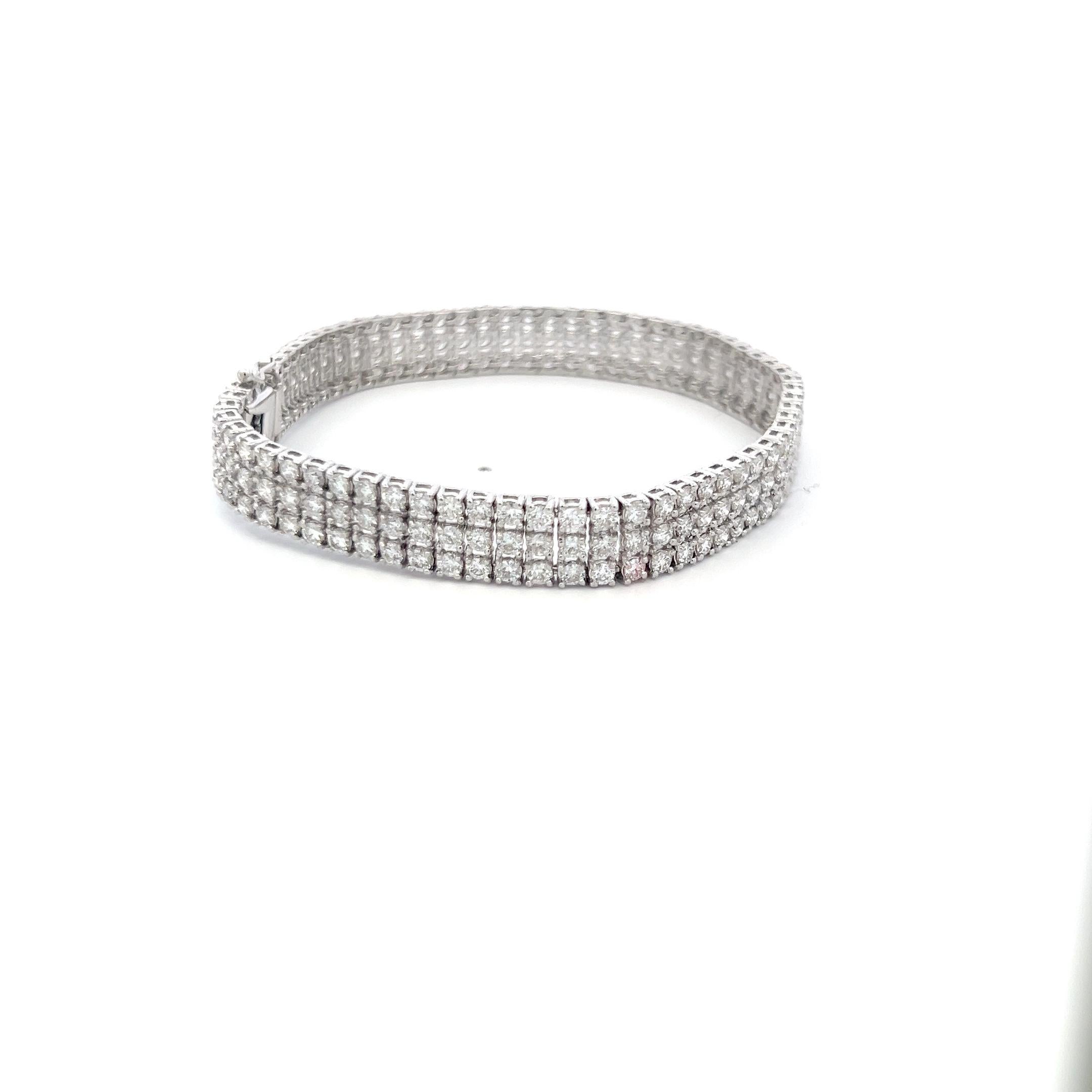Bracelet tennis en or blanc 18 carats avec diamants brillants ronds de 8,00 carats Pour femmes en vente