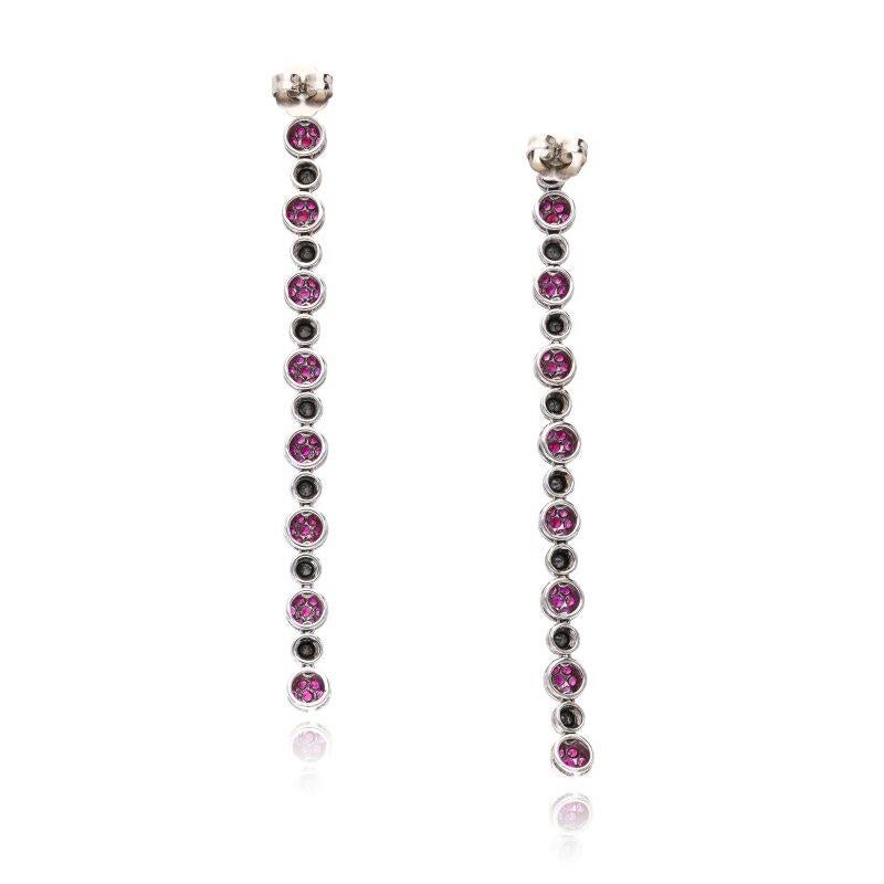 Collier de pierres précieuses en or blanc 18 carats avec rubis 8,00 carats et diamants 6,15 carats Bon état - En vente à New York, NY