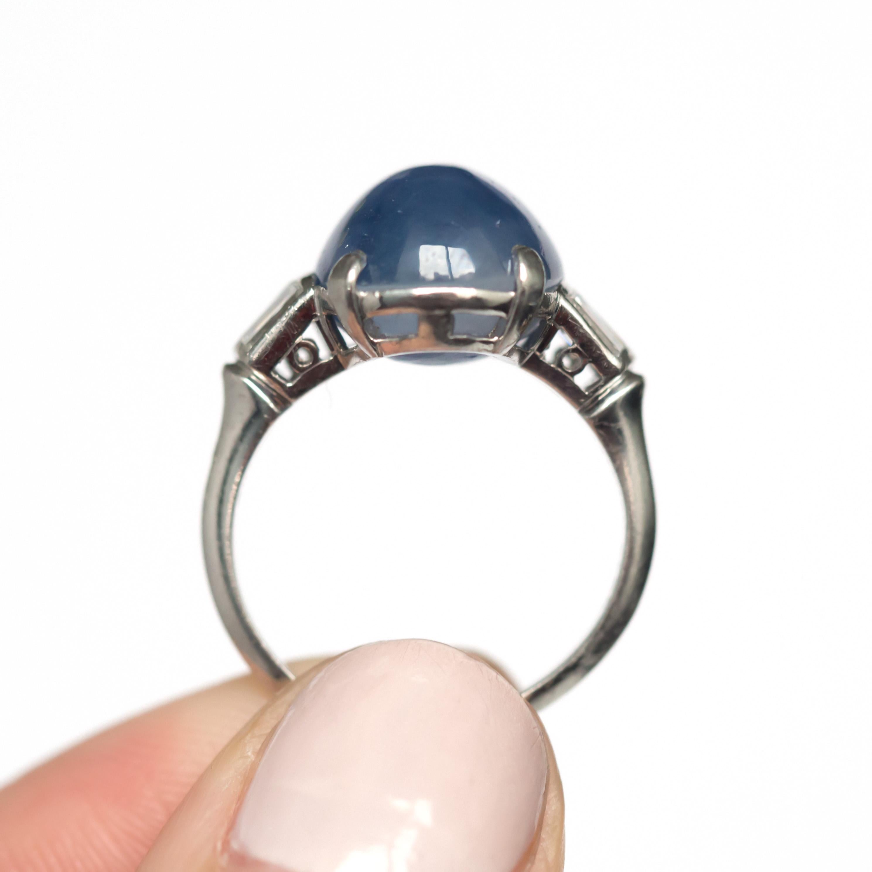 Women's 8.00 Carat Star Sapphire Platinum Cocktail Ring