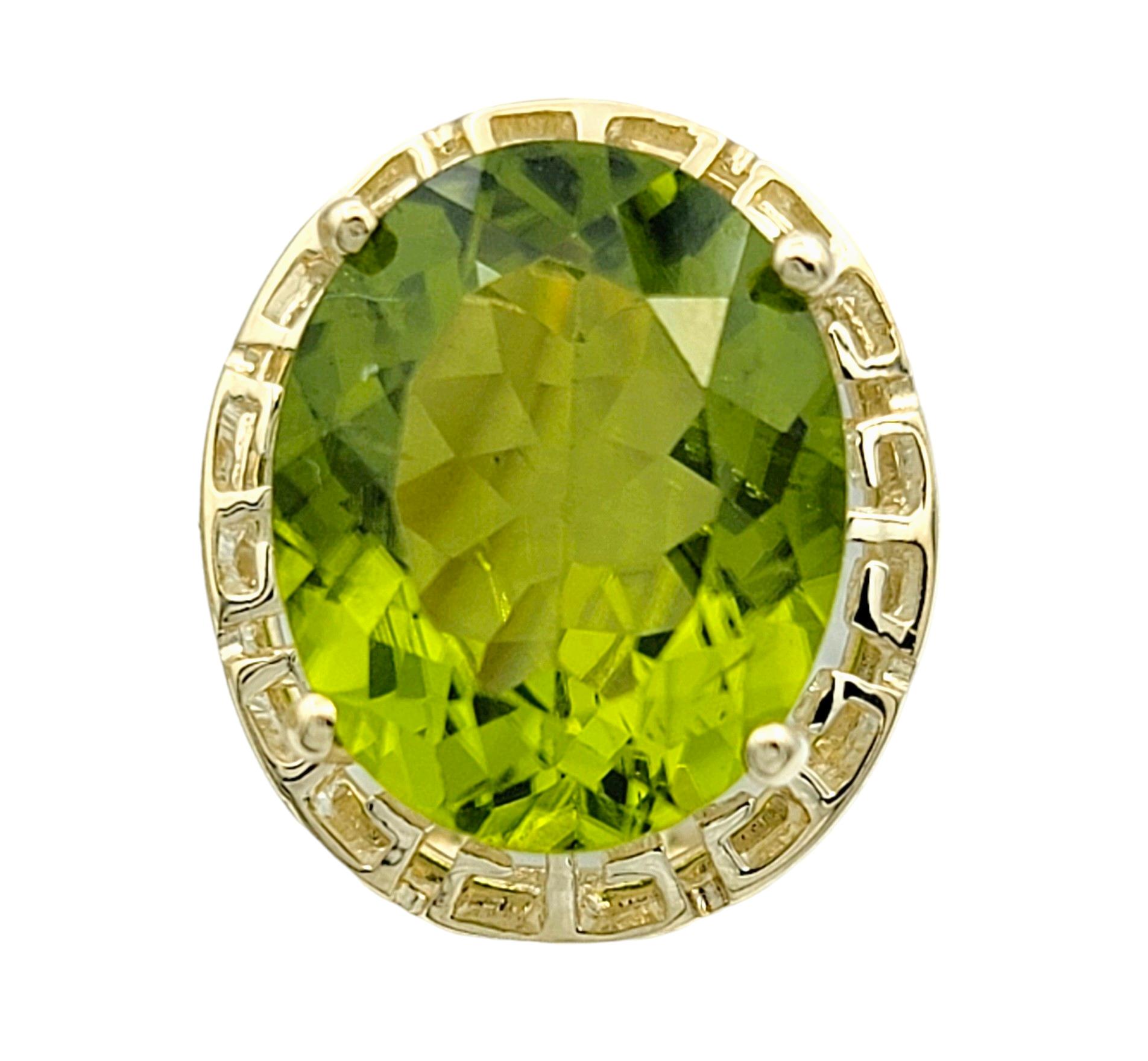 Contemporary 8.00 Carat Total Oval Cut Green Peridot Stud Earrings in 14 Karat Yellow Gold For Sale