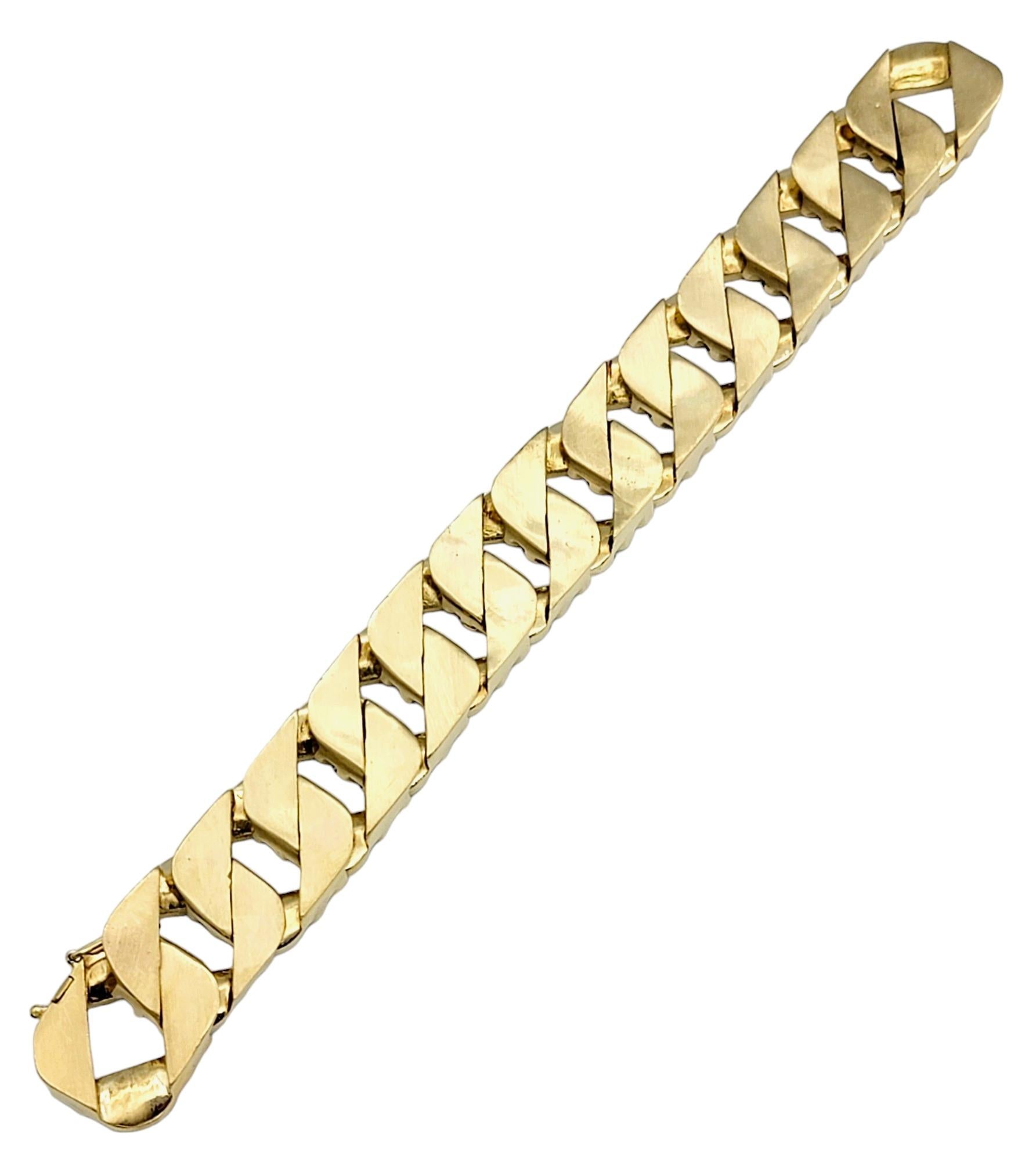 8.00 Carat Total Round Diamond Miami Cuban Link Bracelet in 14 Karat Yellow Gold For Sale 4