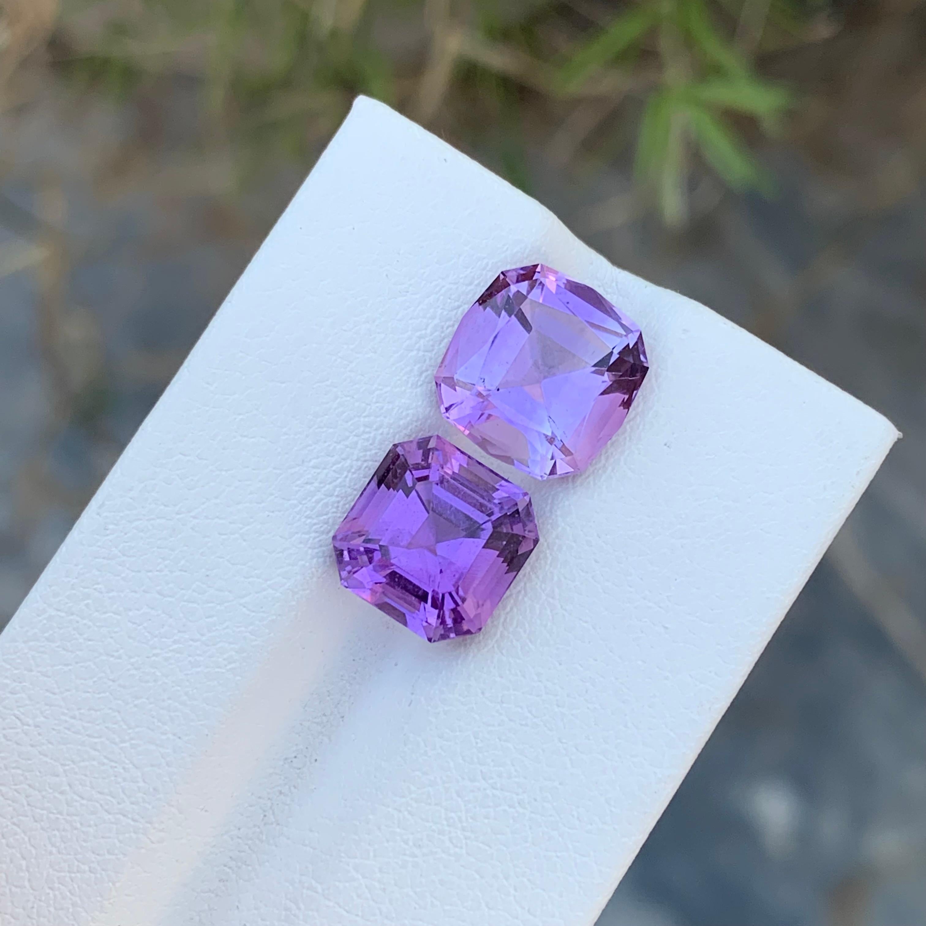 Arts and Crafts 8.00 Carats Natural Loose Amethyst Pair Gem For Jewellery Making  For Sale