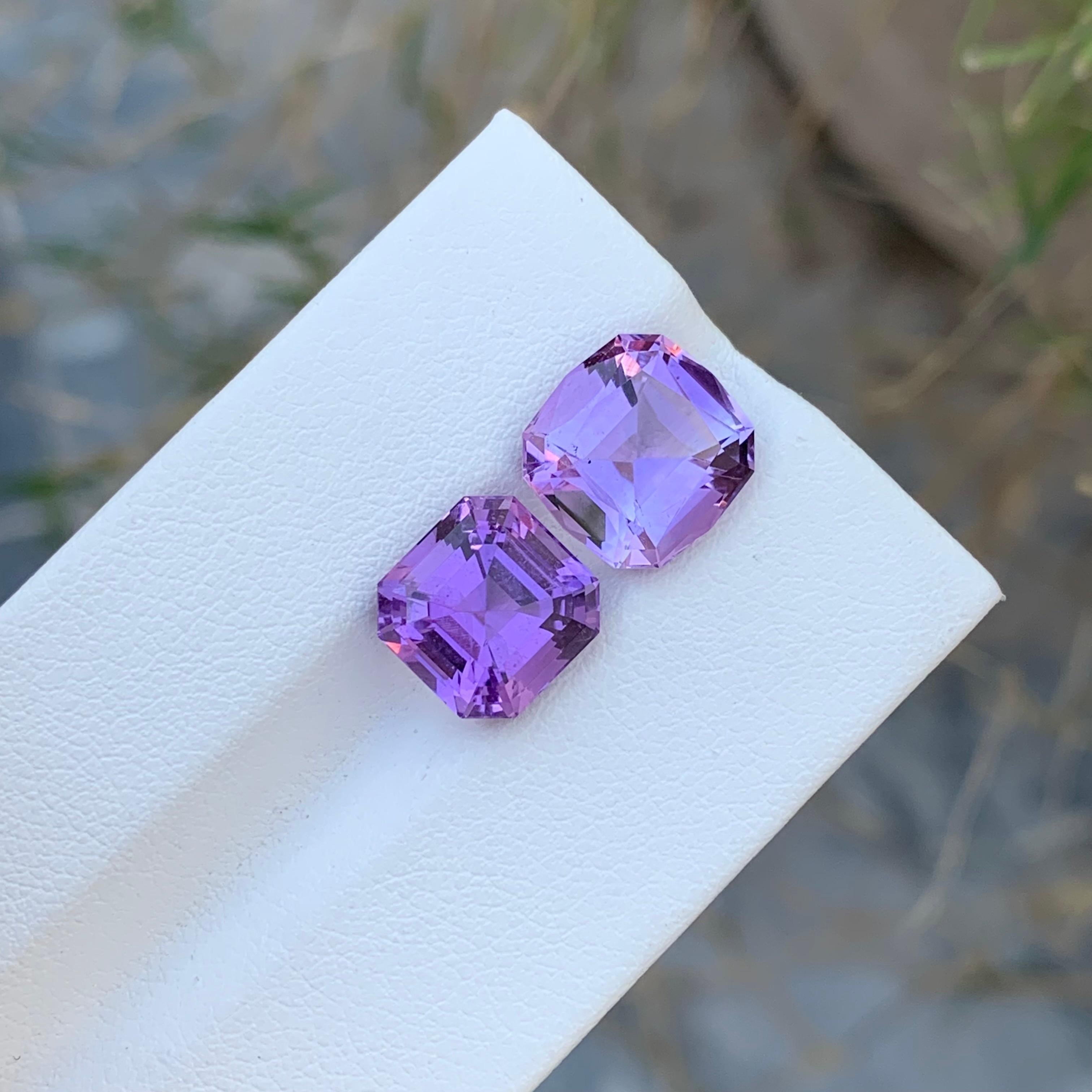 8.00 Carats Natural Loose Amethyst Pair Gem For Jewellery Making  For Sale 1