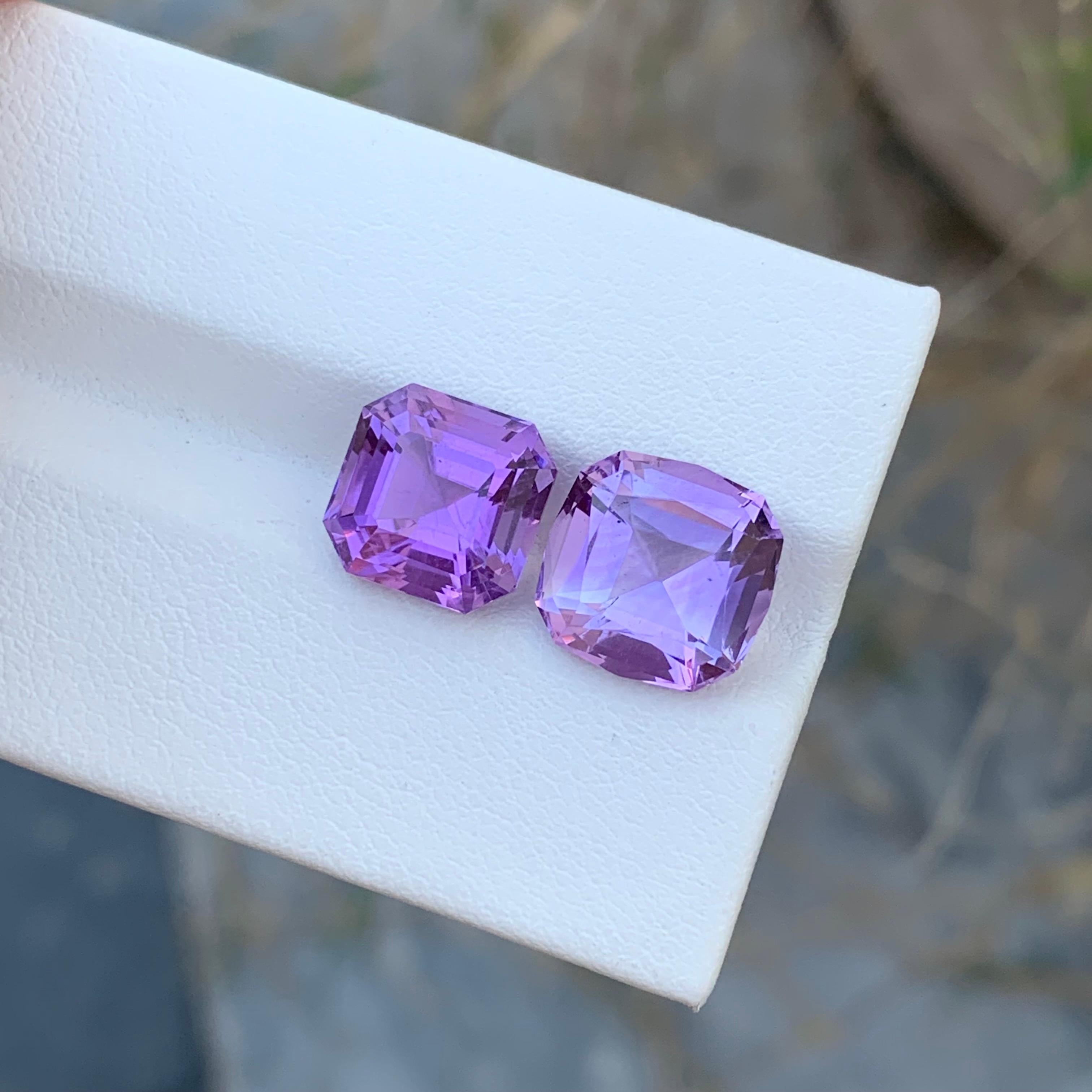 8.00 Carats Natural Loose Amethyst Pair Gem For Jewellery Making  For Sale 3