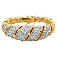 8.00 CT G VS Diamante Pulsera Vintage Oro Amarillo 18K Diseño Statement