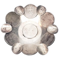 Vintage 800 Silver and Coin Ashtray